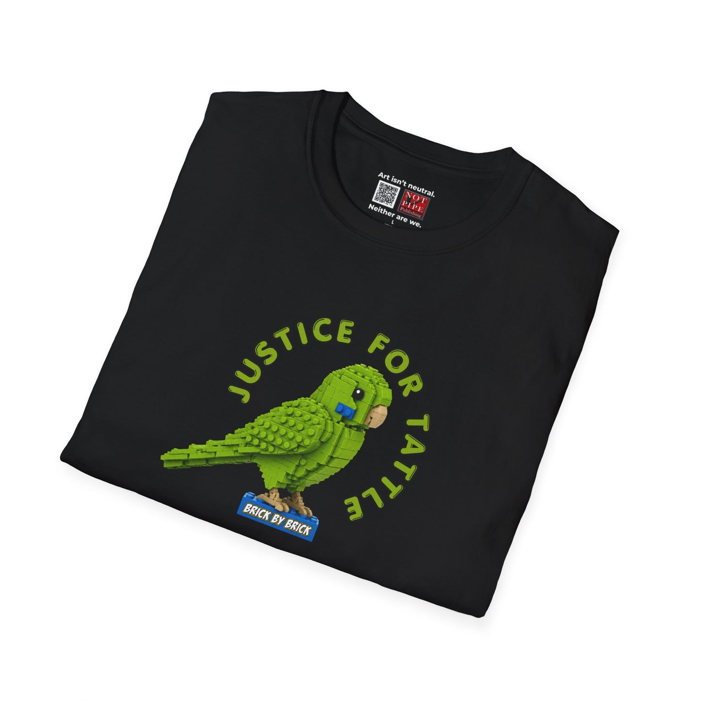 Justice for Tattle | Brick By Brick Parakeet T-Shirt | Support Small Business