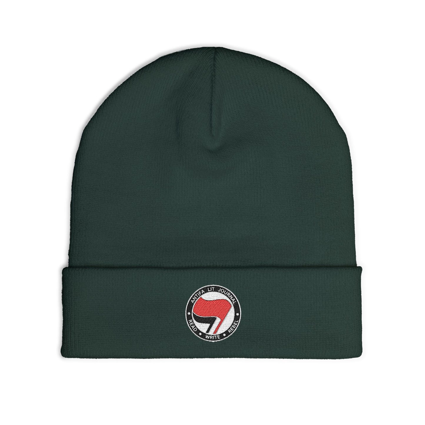 Antifa Lit Journal Embroidered Knit Beanie