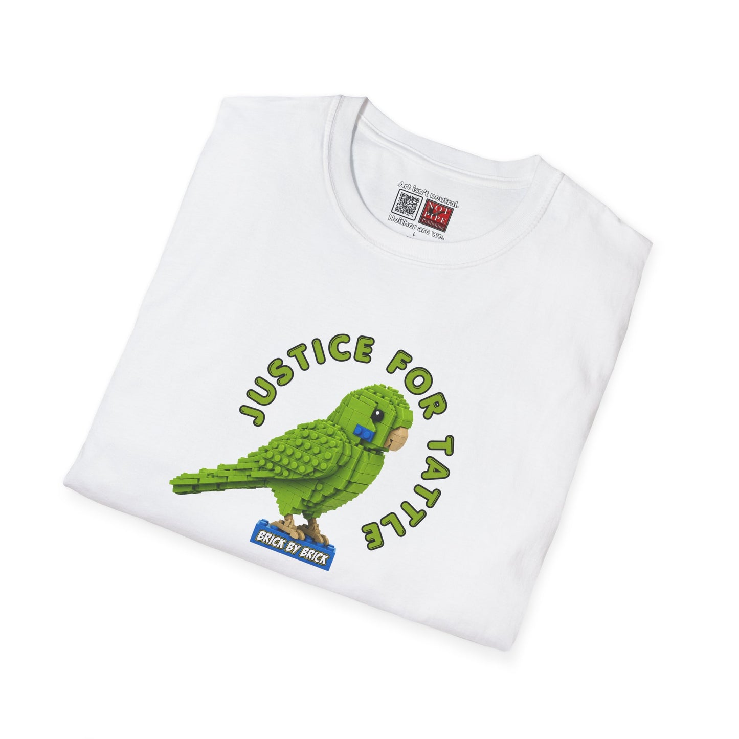 Justice for Tattle | Brick By Brick Parakeet T-Shirt | Support Small Business