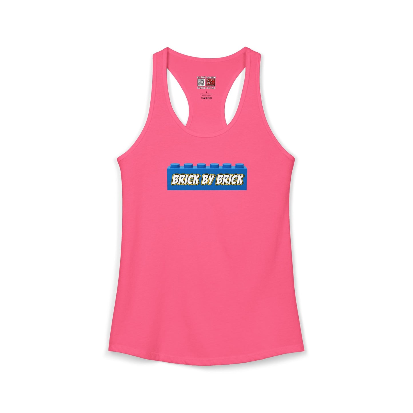 Brick By Brick Graphic Racerback Tank | Seeking Justice. Demanding Accountability.
