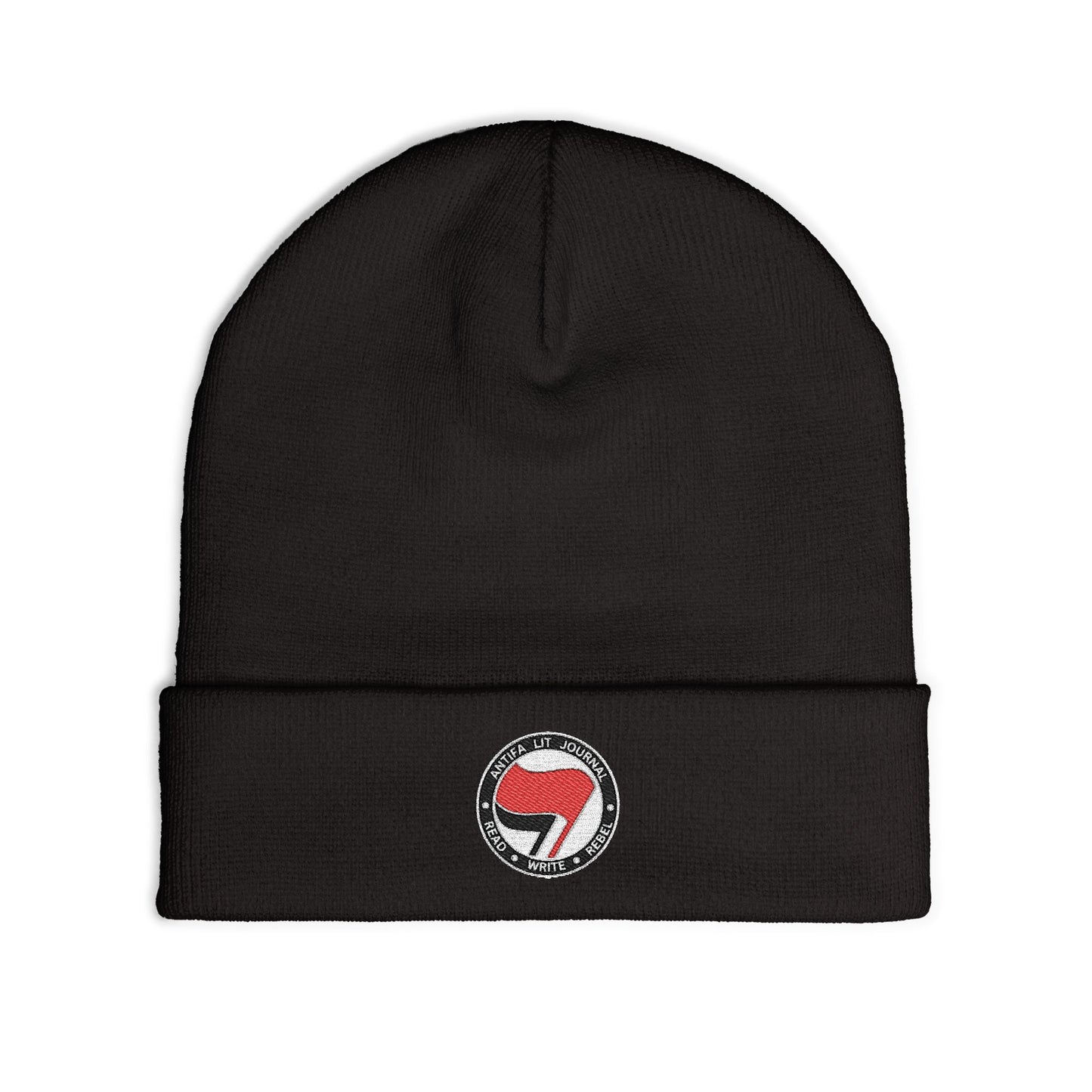 Antifa Lit Journal Embroidered Knit Beanie
