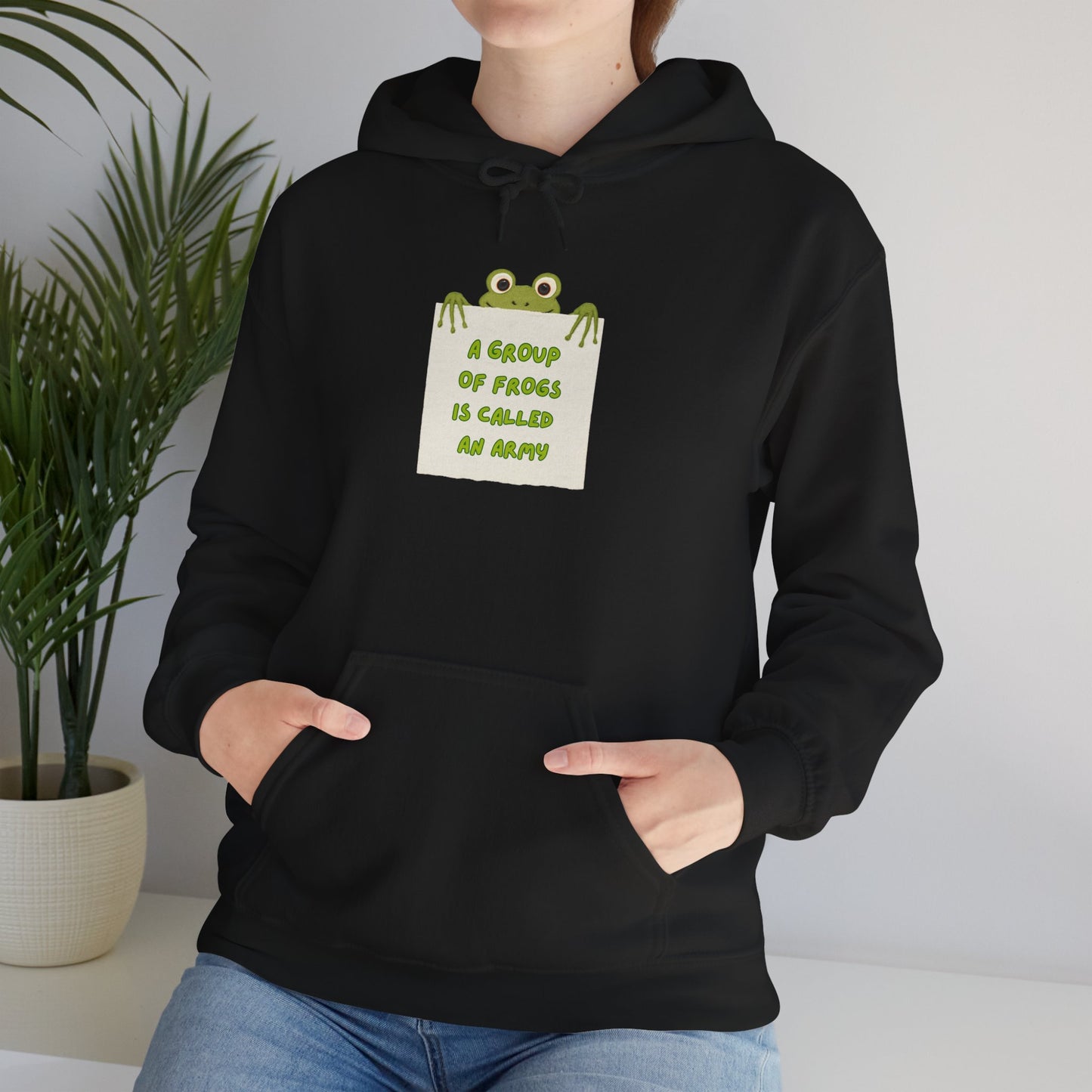 Frog Protest Hoodie | A Group of Frogs is Called an Army Hoodie