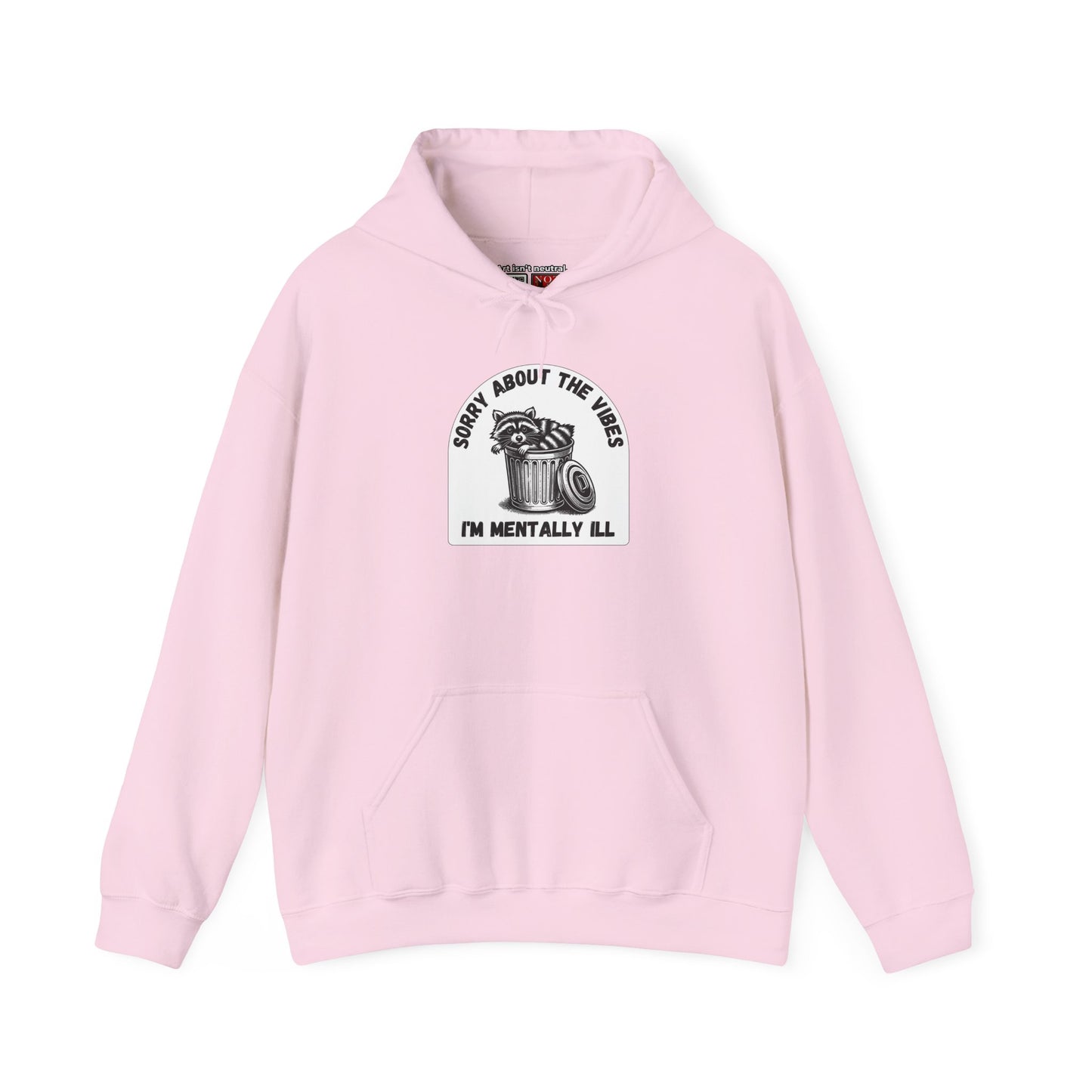Funny Racoon Hoodie — Sorry About the Vibes, I'm Mentally Ill