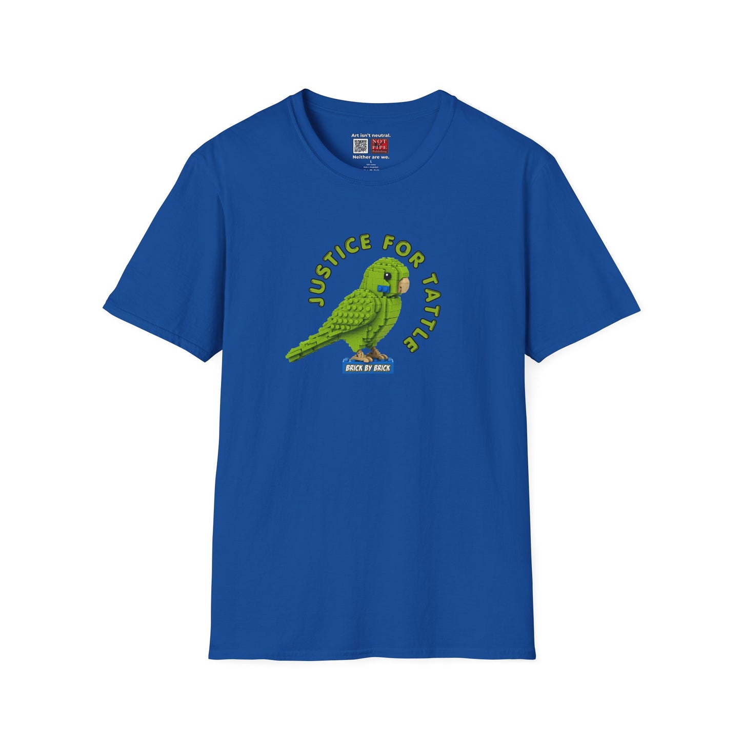 Justice for Tattle | Brick By Brick Parakeet T-Shirt | Support Small Business