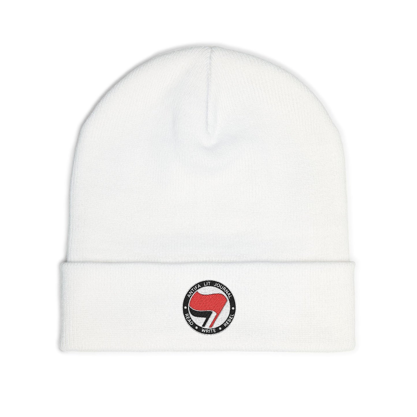 Antifa Lit Journal Embroidered Knit Beanie