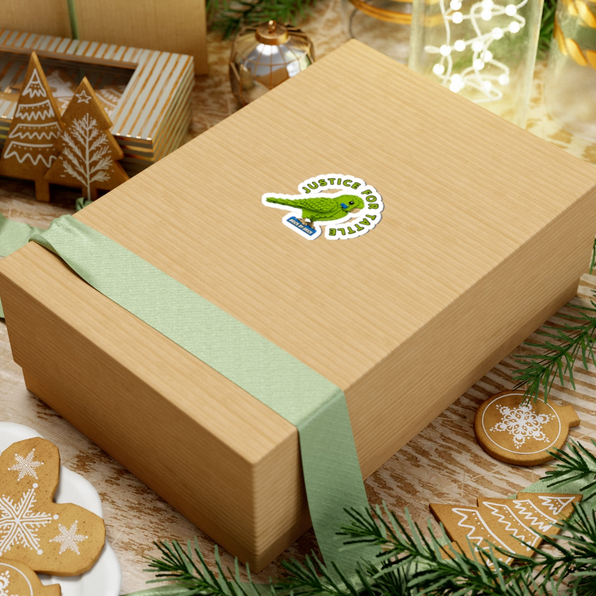 Justice for Tattle | Brick By Brick Parakeet Sticker | Support Small Business