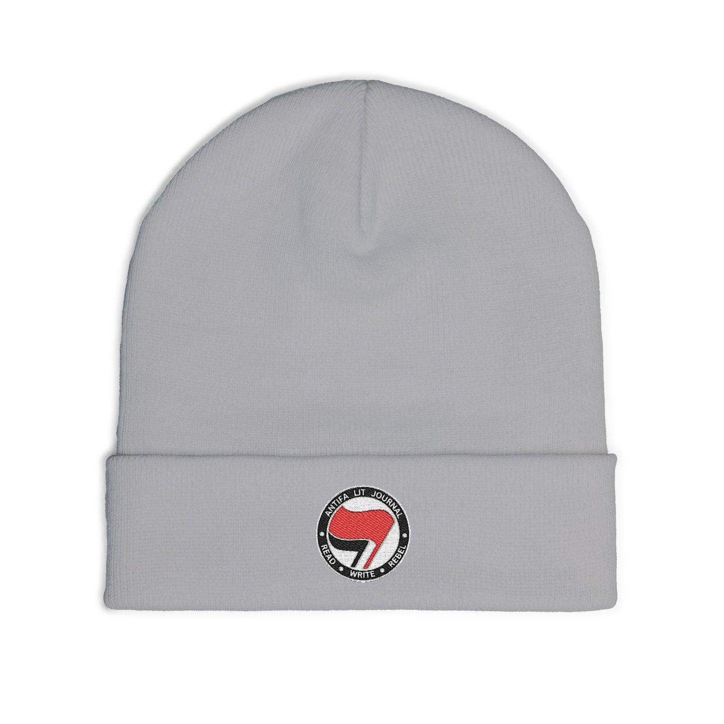 Antifa Lit Journal Embroidered Knit Beanie