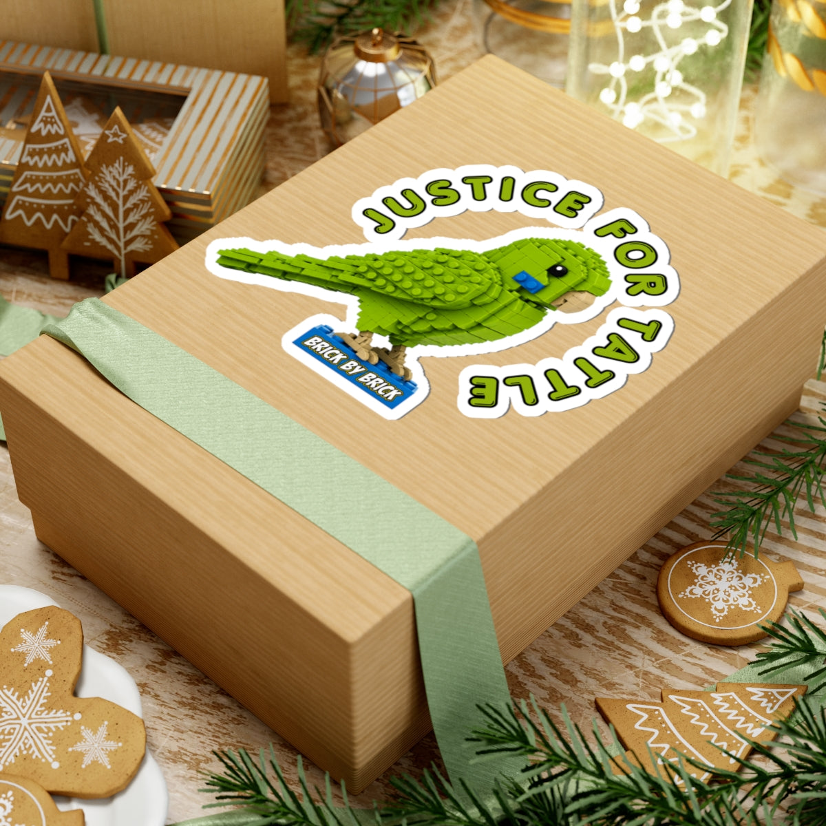 Justice for Tattle | Brick By Brick Parakeet Sticker | Support Small Business