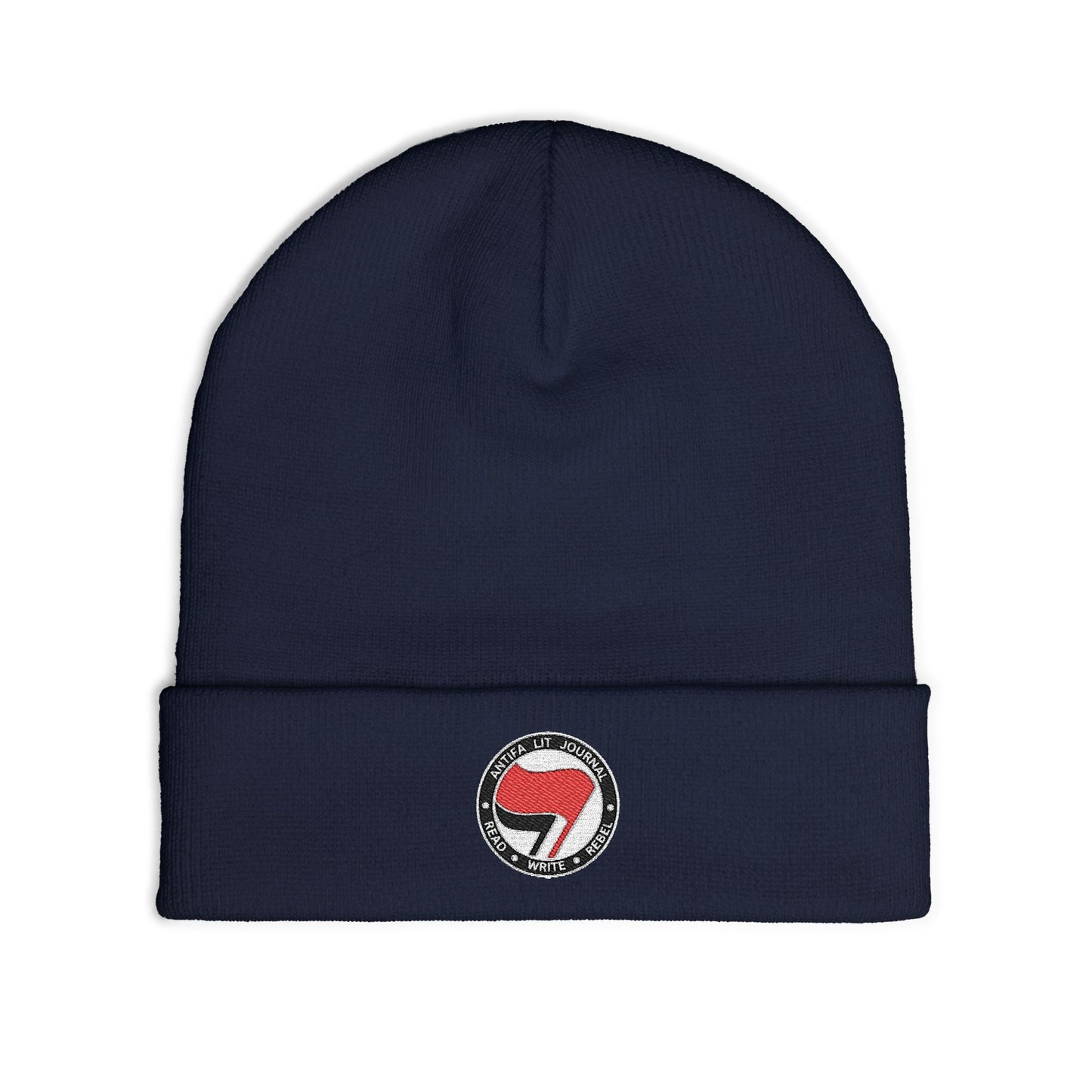 Antifa Lit Journal Embroidered Knit Beanie