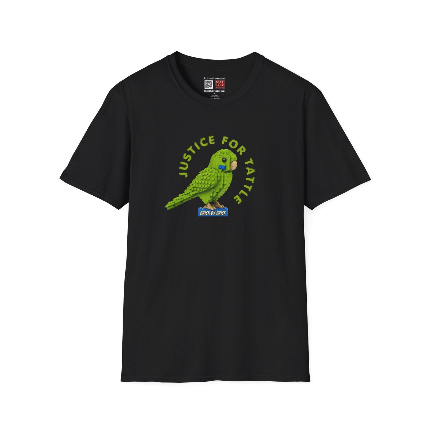 Justice for Tattle | Brick By Brick Parakeet T-Shirt | Support Small Business
