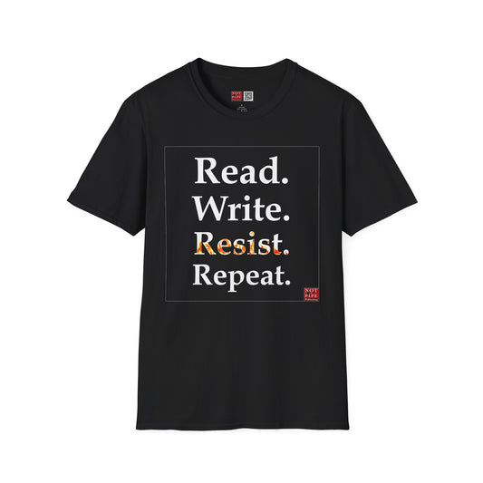 Read, Write, Resist – Activist Literary Statement T-Shirt