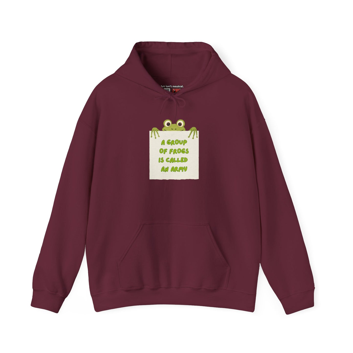 Frog Protest Hoodie | A Group of Frogs is Called an Army Hoodie