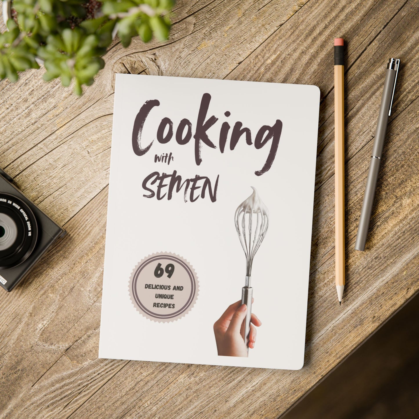 Funny Gag Gift Journal & Prank Cookbook Notebook | Cooking With Semen