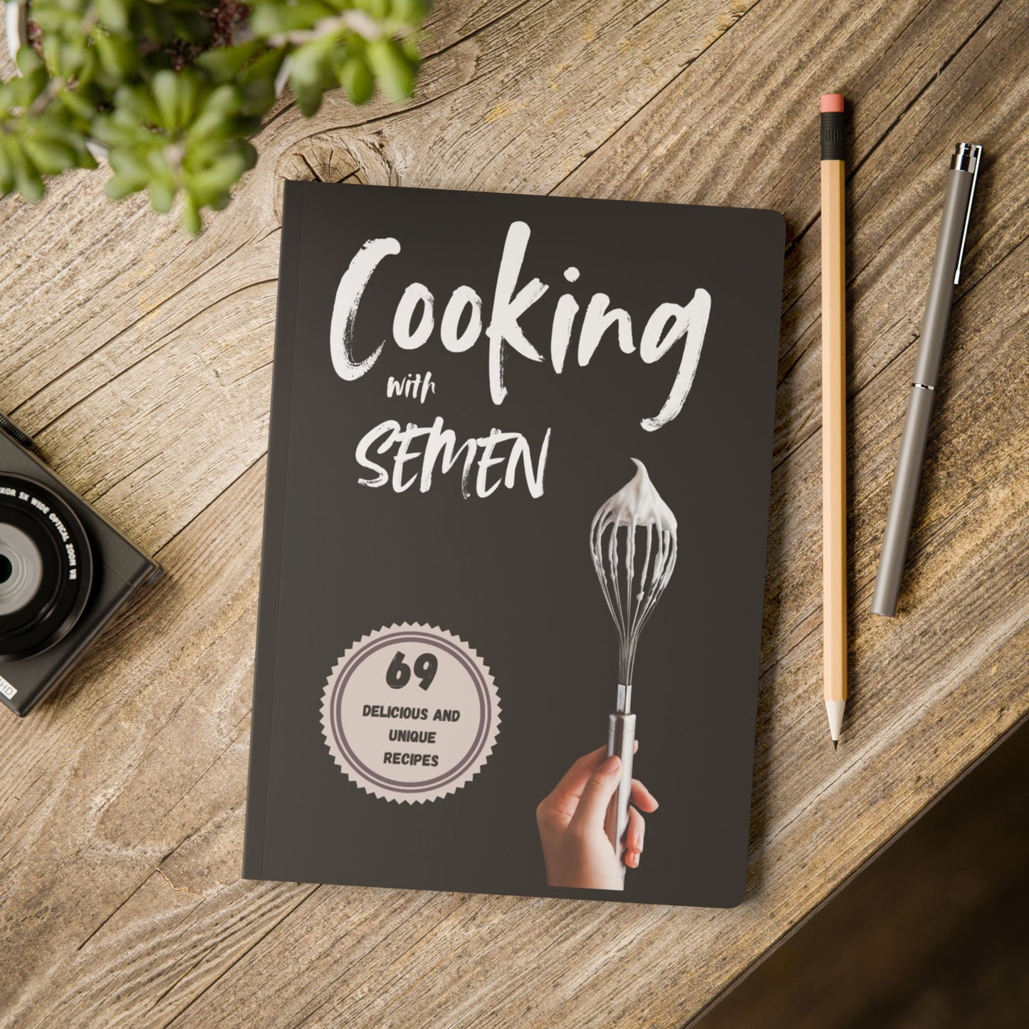 Funny Gag Gift Journal & Prank Cookbook Notebook | Cooking With Semen