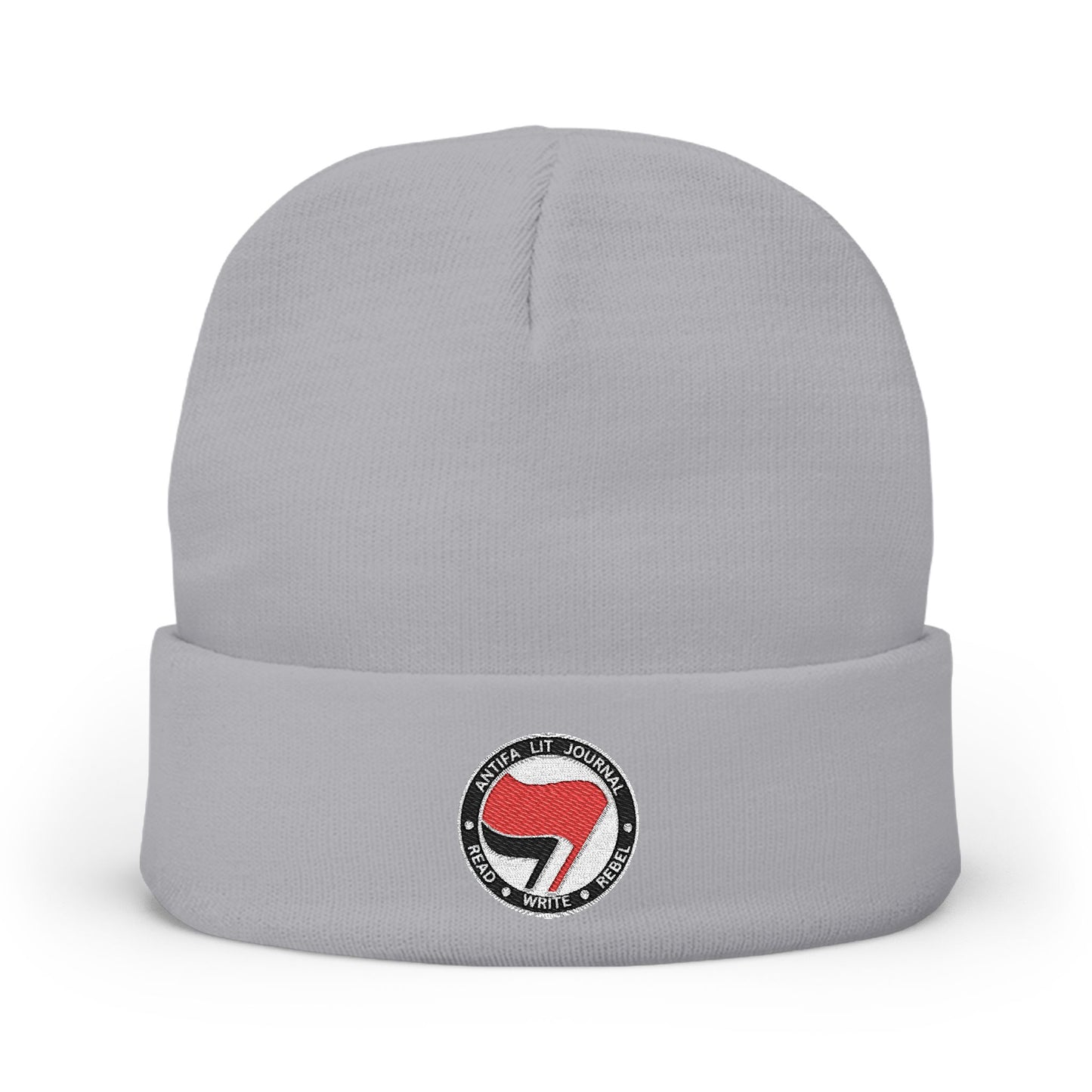 Antifa Lit Journal Embroidered Knit Beanie