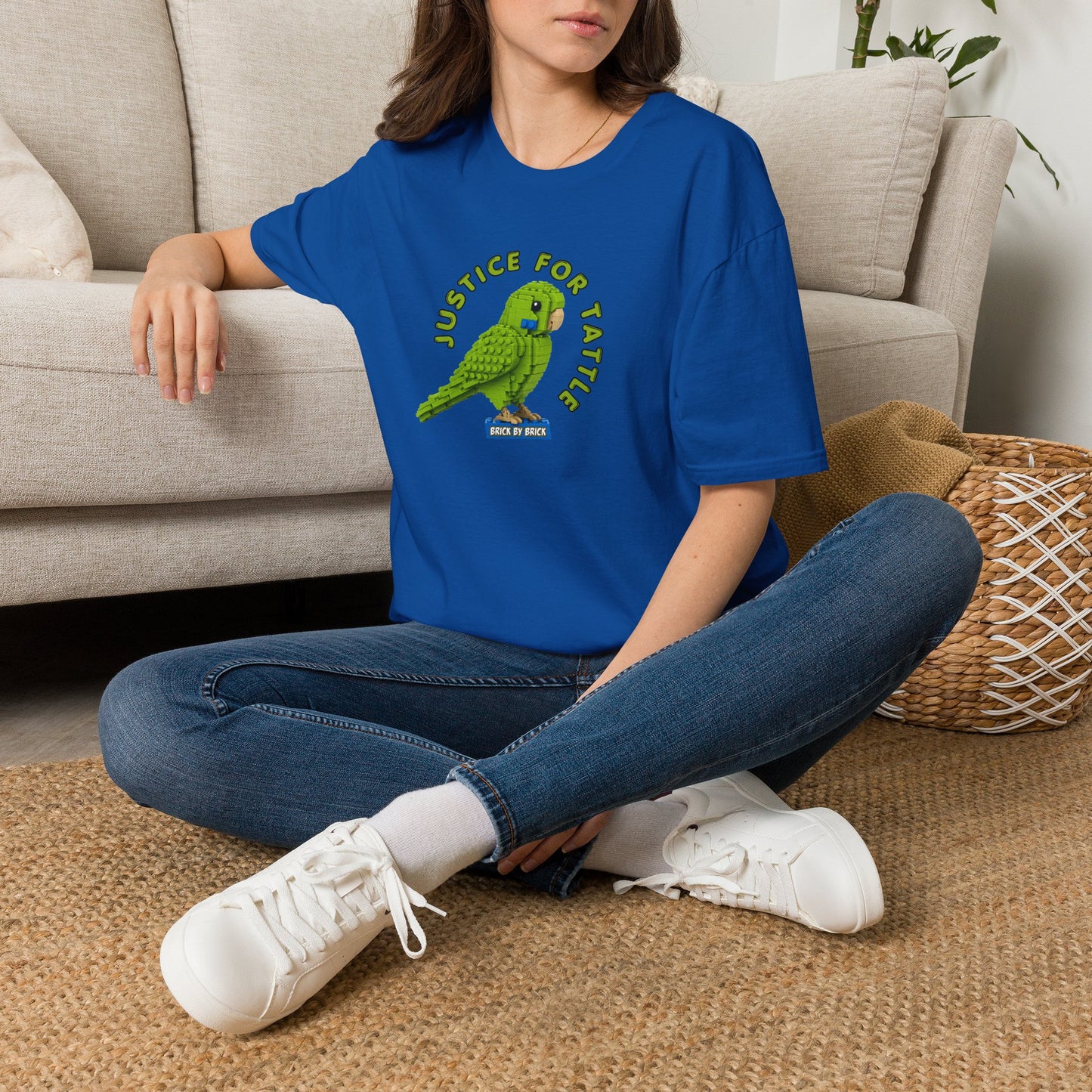 Justice for Tattle | Brick By Brick Parakeet T-Shirt | Support Small Business