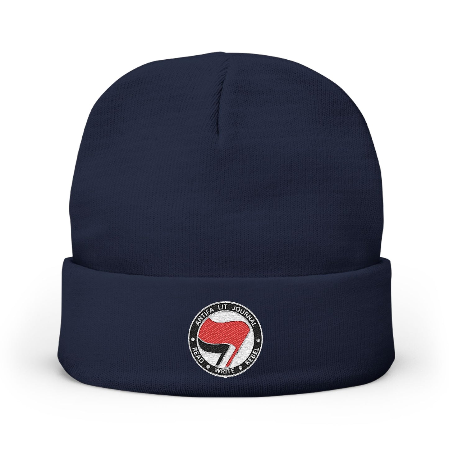 Antifa Lit Journal Embroidered Knit Beanie