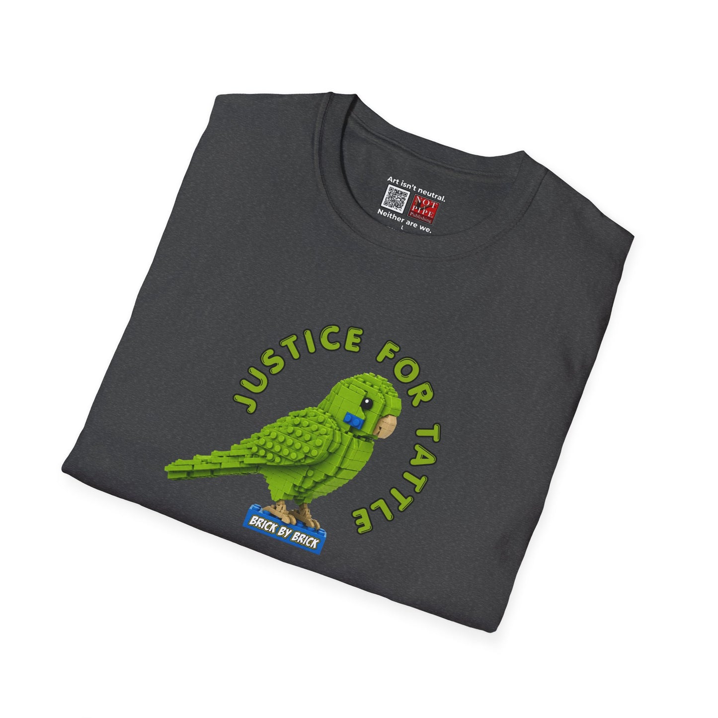 Justice for Tattle | Brick By Brick Parakeet T-Shirt | Support Small Business