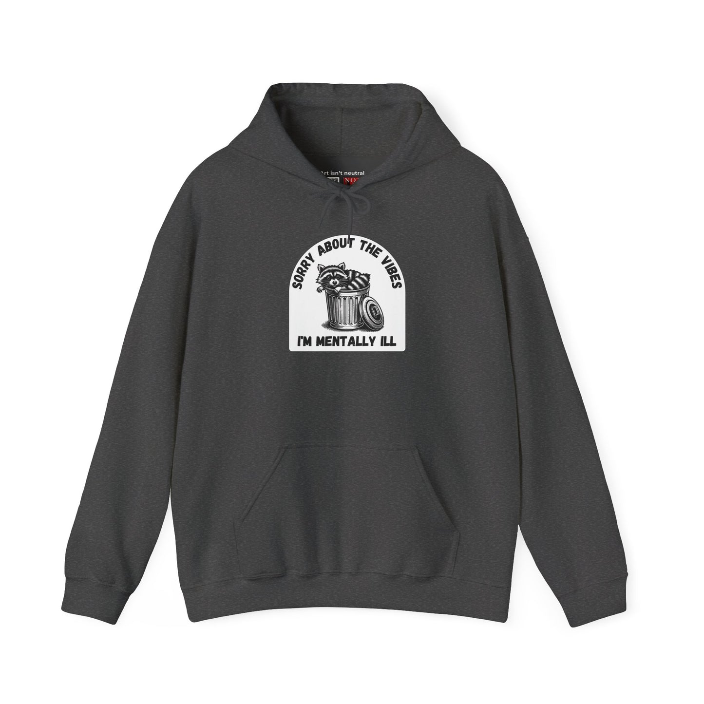 Funny Racoon Hoodie — Sorry About the Vibes, I'm Mentally Ill