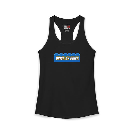 Brick By Brick Graphic Racerback Tank | Seeking Justice. Demanding Accountability.