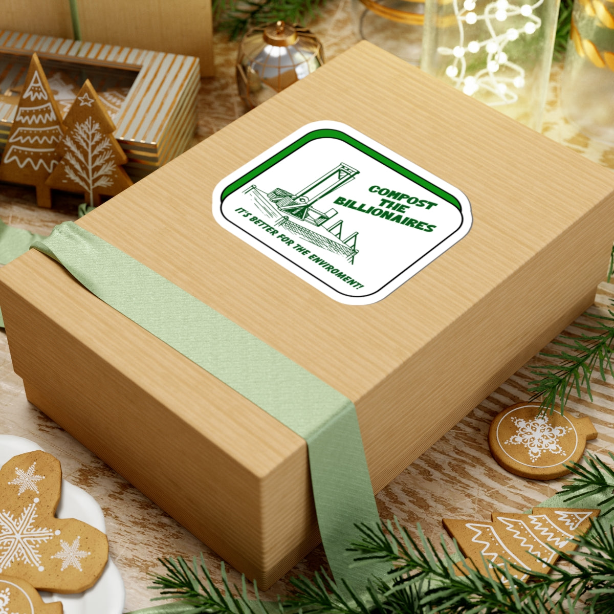 Compost the Billionaires Die-Cut Sticker – Protest & Activist Sticker