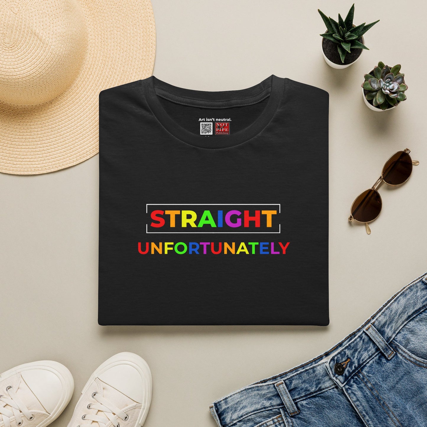 LGBTQ+ Humor Shirt | Straight Unfortunately Unisex Tee