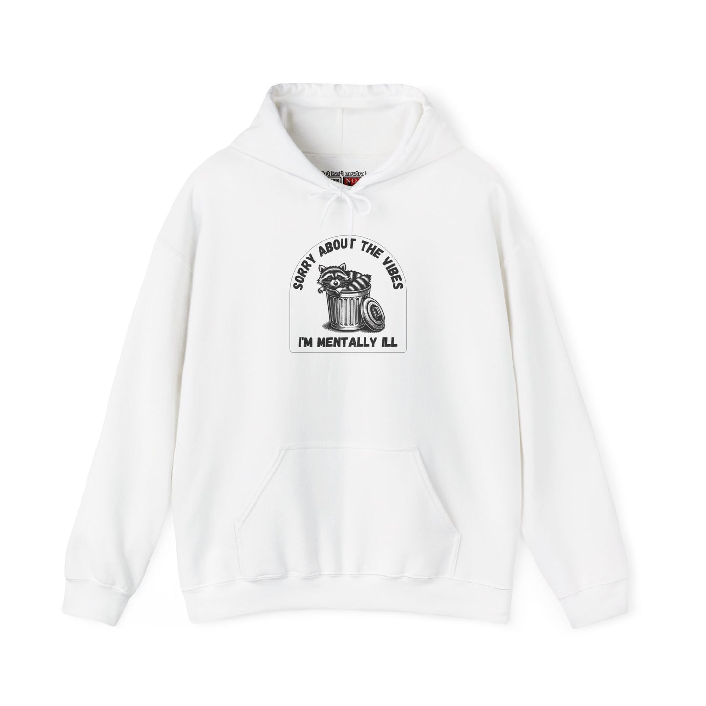 Funny Racoon Hoodie — Sorry About the Vibes, I'm Mentally Ill