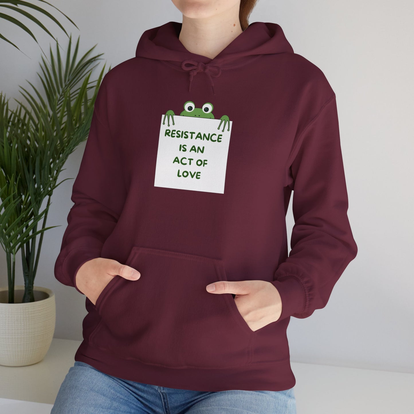 Frog Protest Hoodie | Resistance Is an Act of Love Hoodie