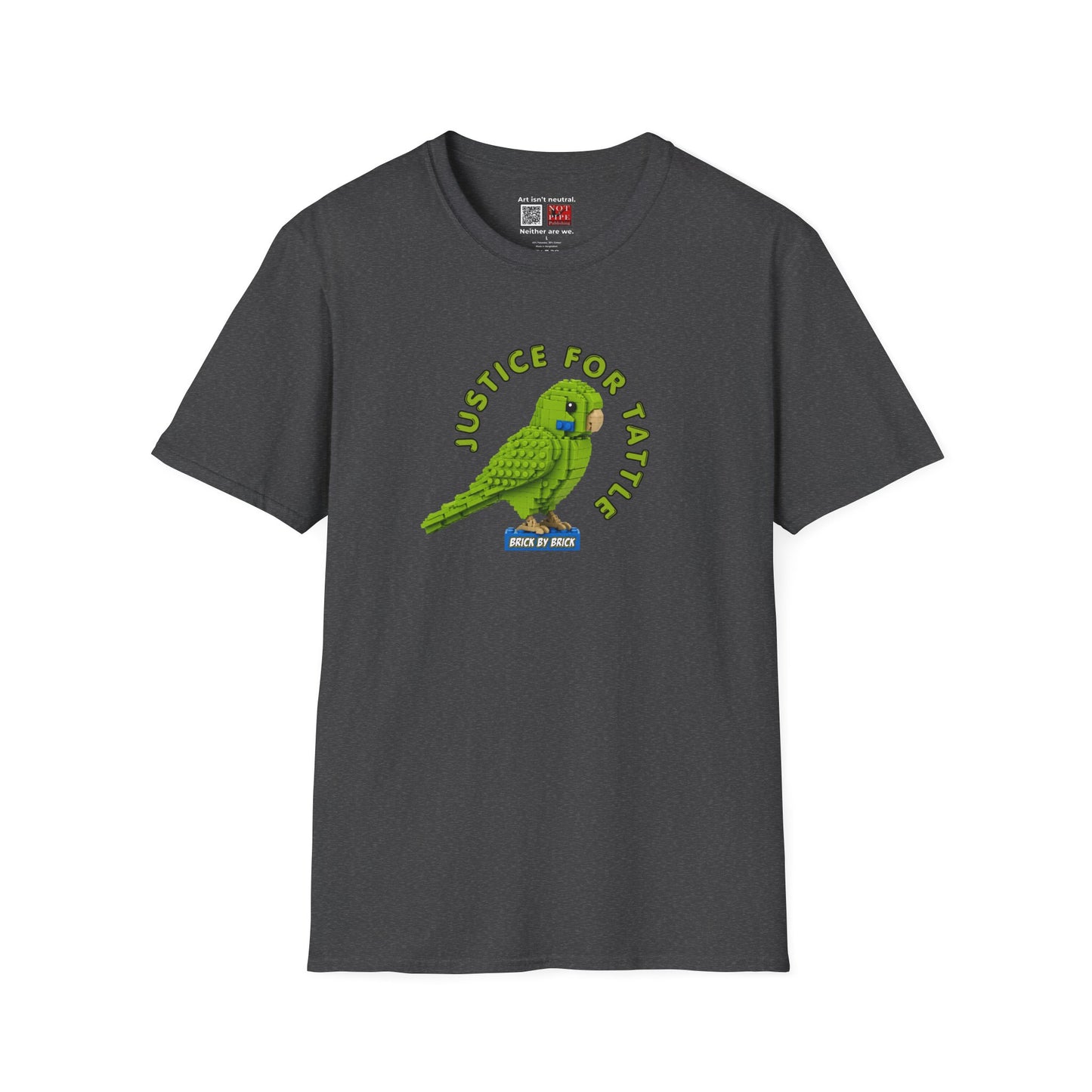 Justice for Tattle | Brick By Brick Parakeet T-Shirt | Support Small Business