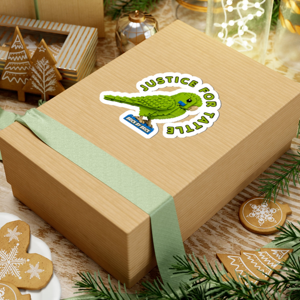 Justice for Tattle | Brick By Brick Parakeet Sticker | Support Small Business