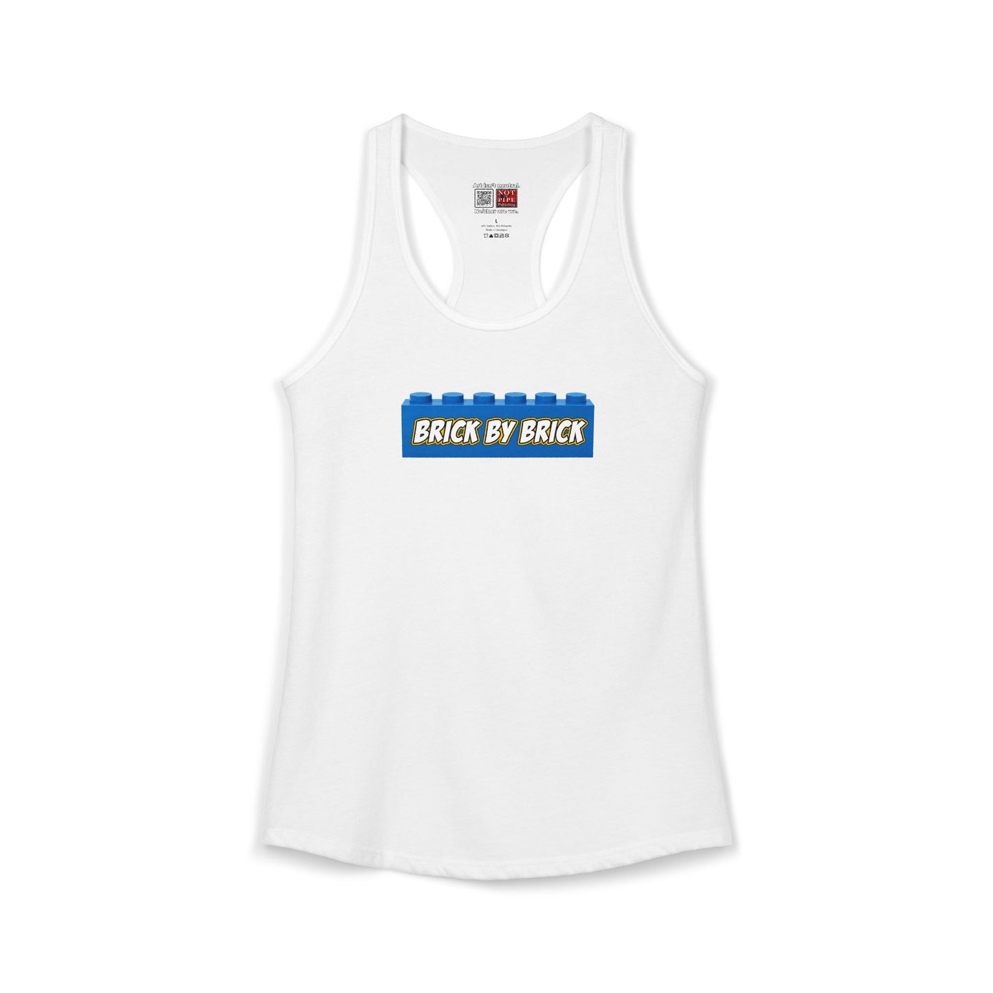 Brick By Brick Graphic Racerback Tank | Seeking Justice. Demanding Accountability.