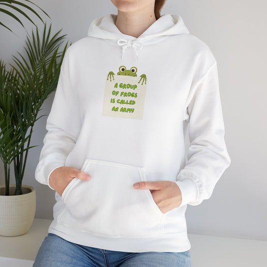 Frog Protest Hoodie | A Group of Frogs is Called an Army Hoodie