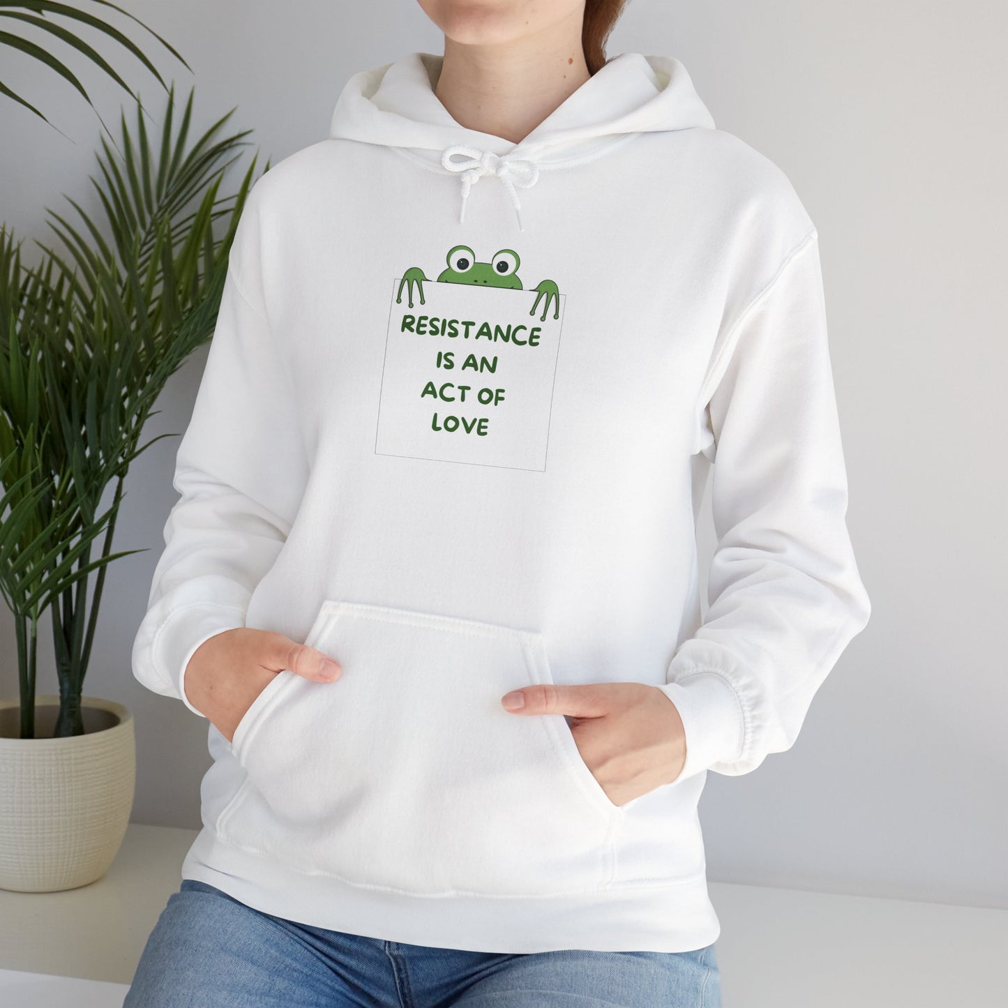 Frog Protest Hoodie | Resistance Is an Act of Love Hoodie