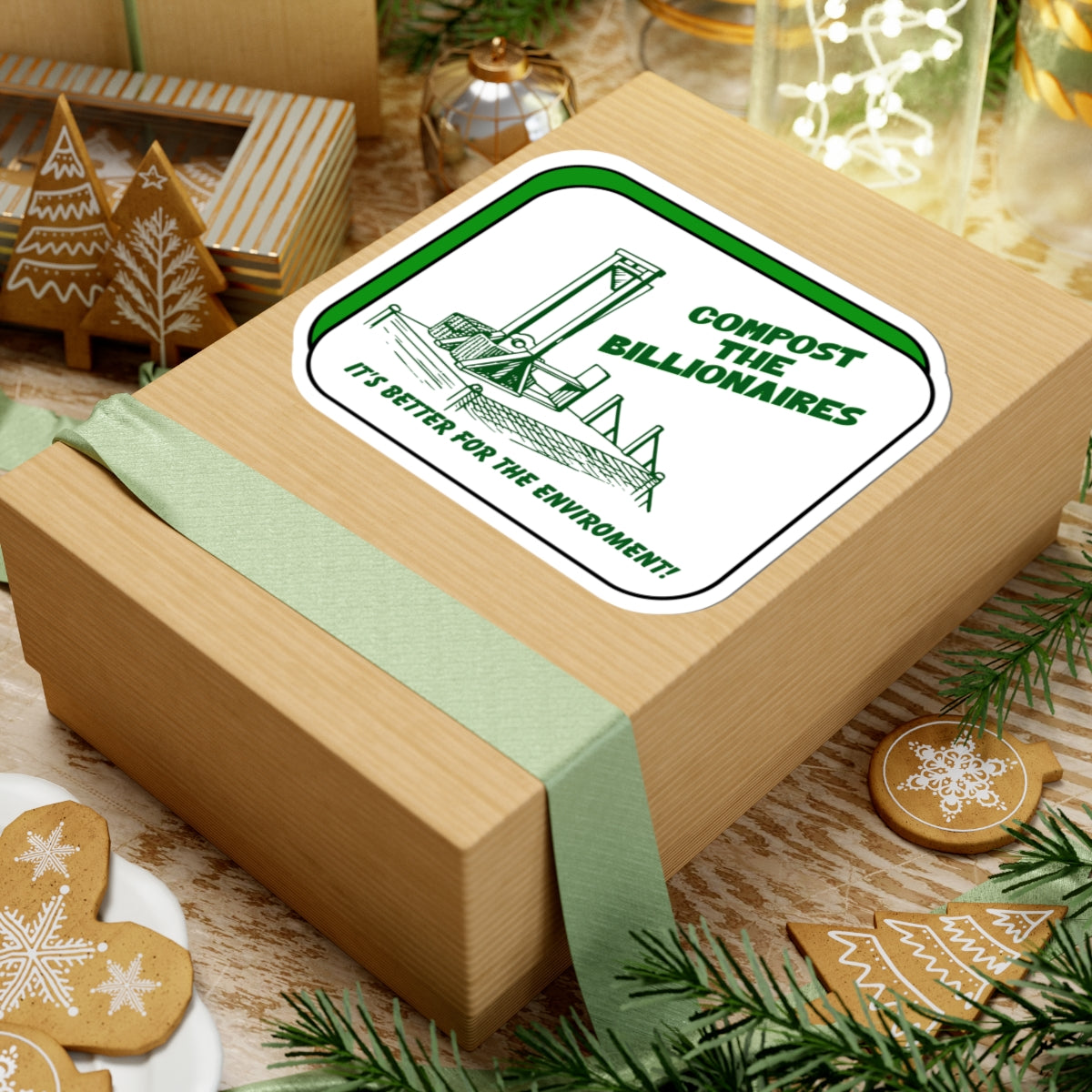 Compost the Billionaires Die-Cut Sticker – Protest & Activist Sticker