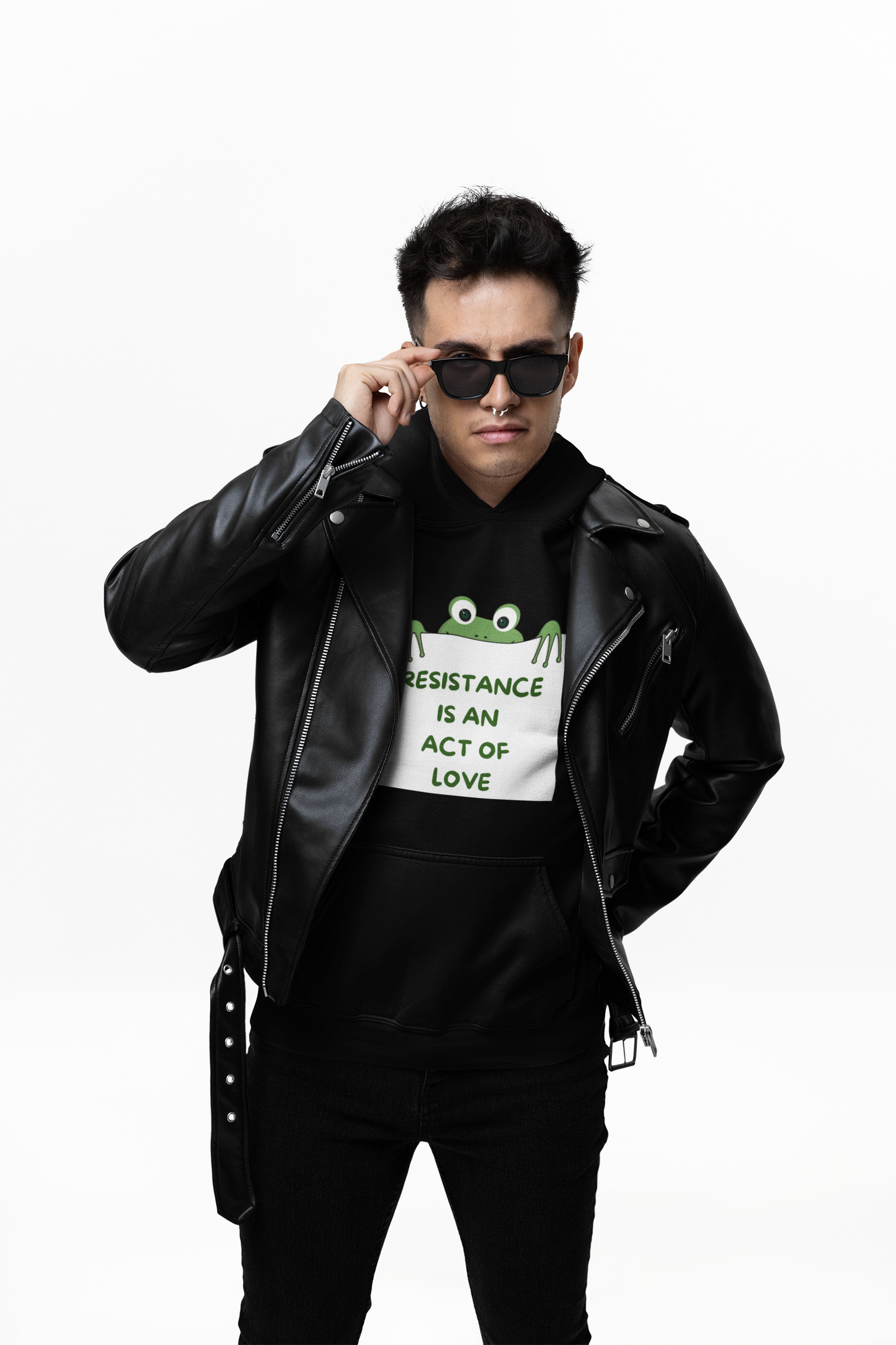 Frog Protest Hoodie | Resistance Is an Act of Love Hoodie