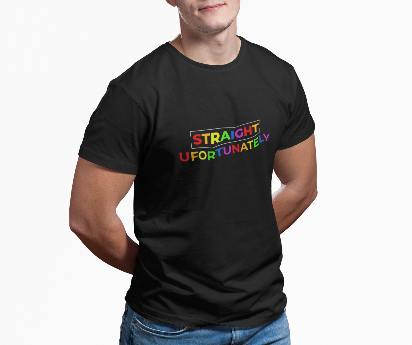 LGBTQ+ Humor Shirt | Straight Unfortunately Unisex Tee